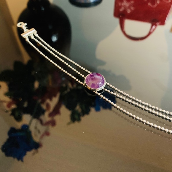Purple crystal necklace with bracelet 💜 - Picture 5 of 8